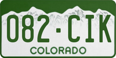 CO license plate 082CIK