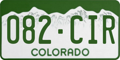 CO license plate 082CIR