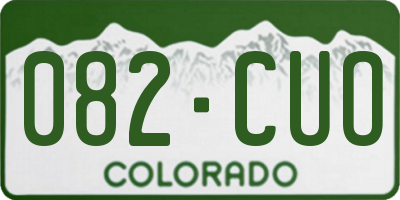 CO license plate 082CUO