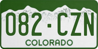 CO license plate 082CZN