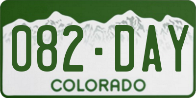CO license plate 082DAY