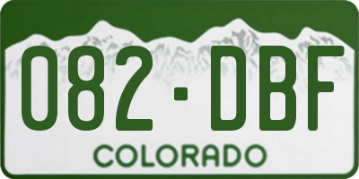 CO license plate 082DBF