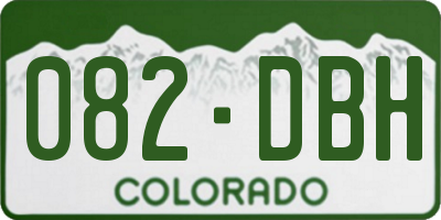 CO license plate 082DBH