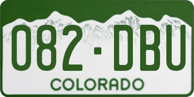 CO license plate 082DBU
