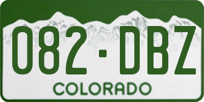CO license plate 082DBZ