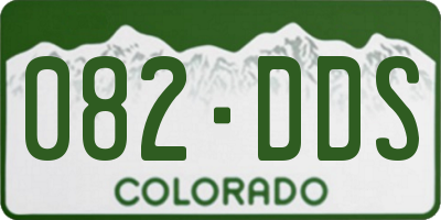 CO license plate 082DDS