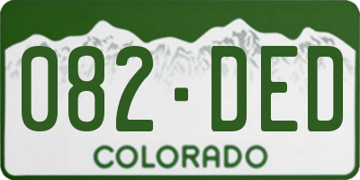 CO license plate 082DED