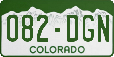 CO license plate 082DGN