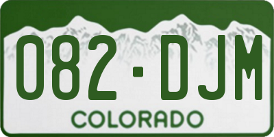 CO license plate 082DJM