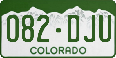 CO license plate 082DJU
