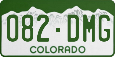 CO license plate 082DMG