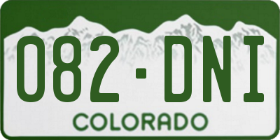 CO license plate 082DNI