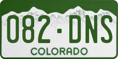 CO license plate 082DNS