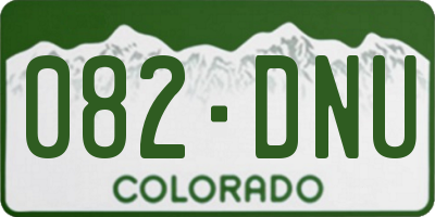 CO license plate 082DNU