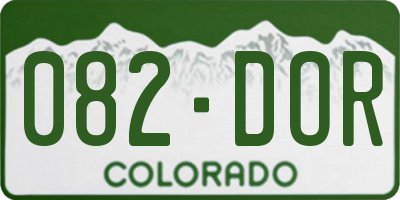 CO license plate 082DOR
