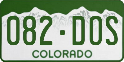 CO license plate 082DOS