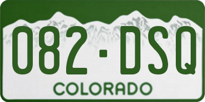 CO license plate 082DSQ