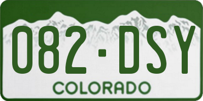 CO license plate 082DSY