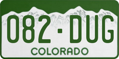 CO license plate 082DUG