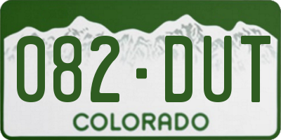 CO license plate 082DUT