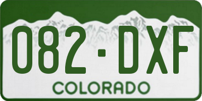 CO license plate 082DXF