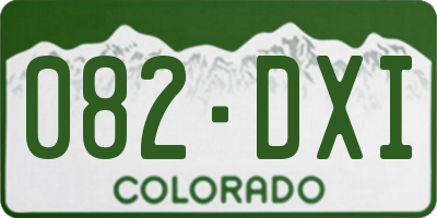 CO license plate 082DXI