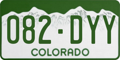 CO license plate 082DYY