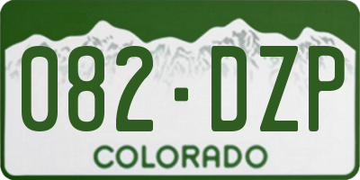 CO license plate 082DZP
