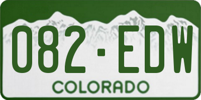 CO license plate 082EDW