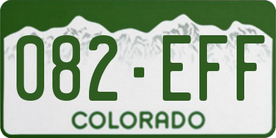 CO license plate 082EFF