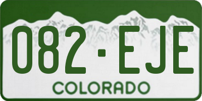 CO license plate 082EJE