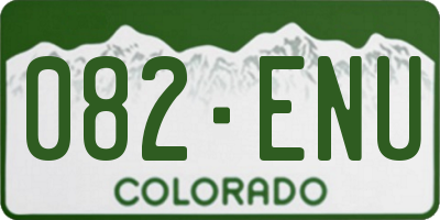 CO license plate 082ENU