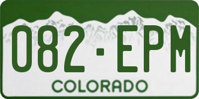 CO license plate 082EPM
