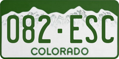 CO license plate 082ESC