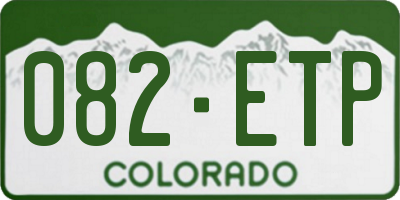 CO license plate 082ETP