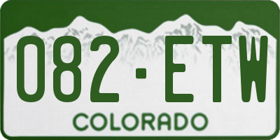 CO license plate 082ETW