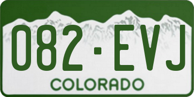 CO license plate 082EVJ