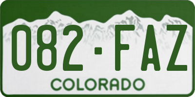 CO license plate 082FAZ