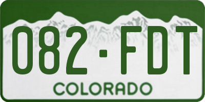 CO license plate 082FDT