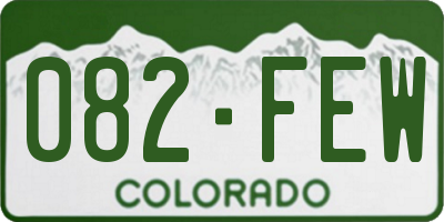 CO license plate 082FEW