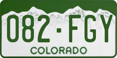 CO license plate 082FGY