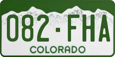 CO license plate 082FHA