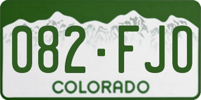CO license plate 082FJO