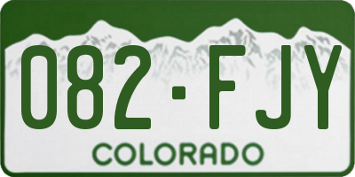 CO license plate 082FJY