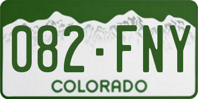 CO license plate 082FNY
