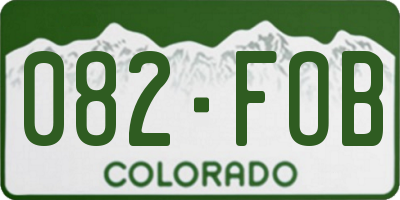 CO license plate 082FOB