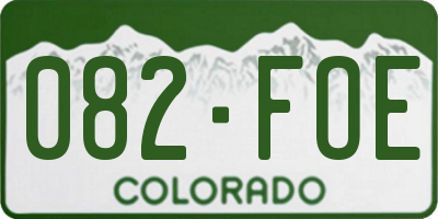 CO license plate 082FOE