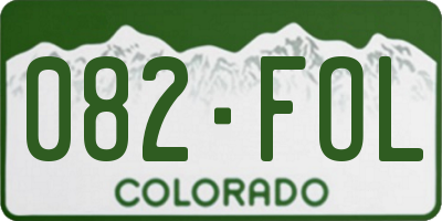 CO license plate 082FOL