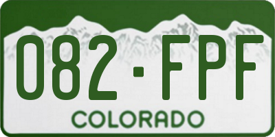 CO license plate 082FPF