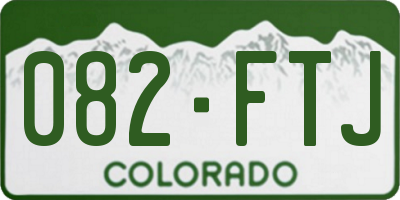 CO license plate 082FTJ